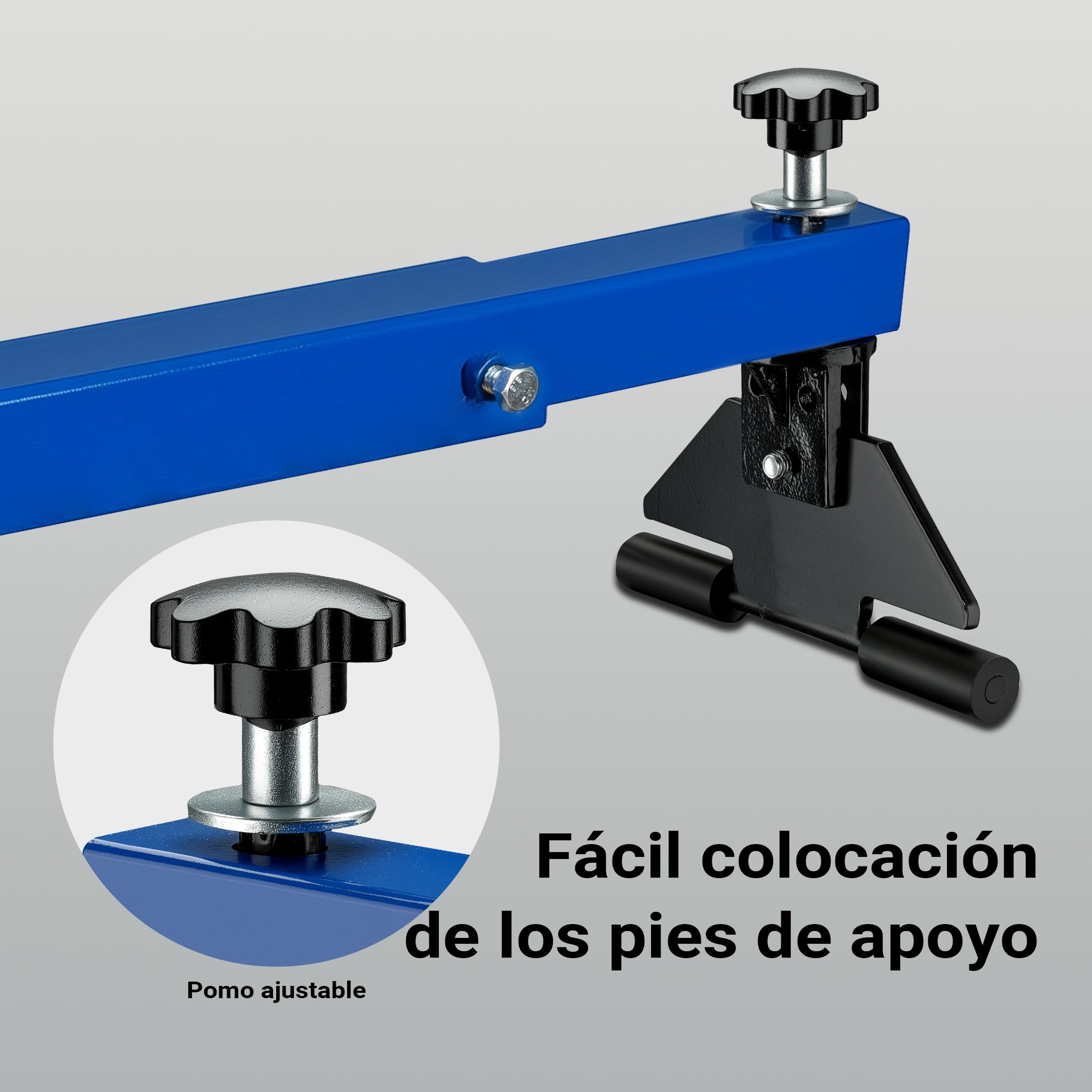 WilTec Puente Elevador de Motor hasta 300 kg viga de elevación en Acero travesaño de Guardabarros con pie de Goma para reparación Motor de Coche Soporte Elevador Levantador de Motor