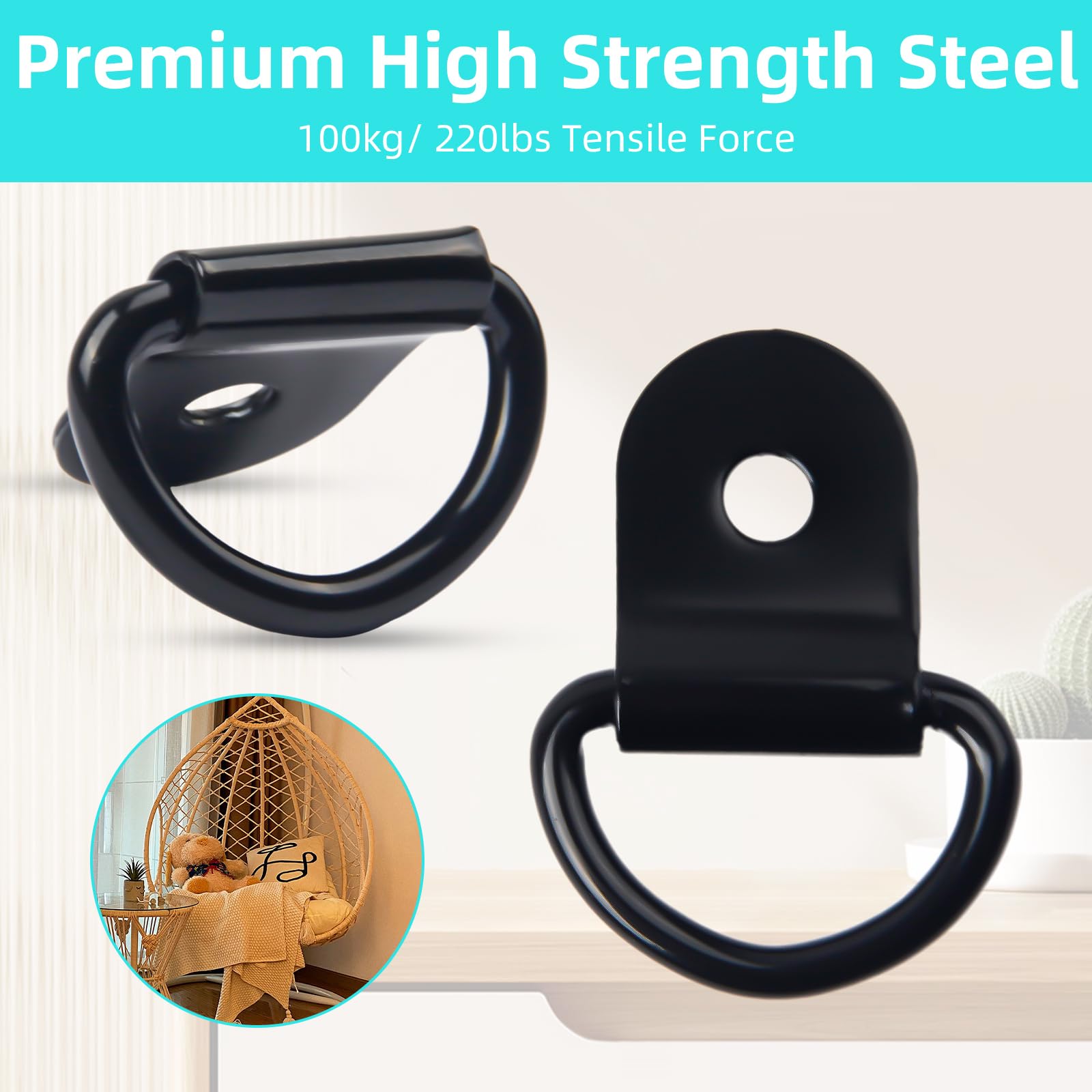 Anneaux D'arrimage INOX 20 Pièces Anneaux D'arrimage En D Ancrage Anneaux Arrimage Pour Remorques Machinerie Lourde Outils Electriques Camping 36x25mm Argent 81627242