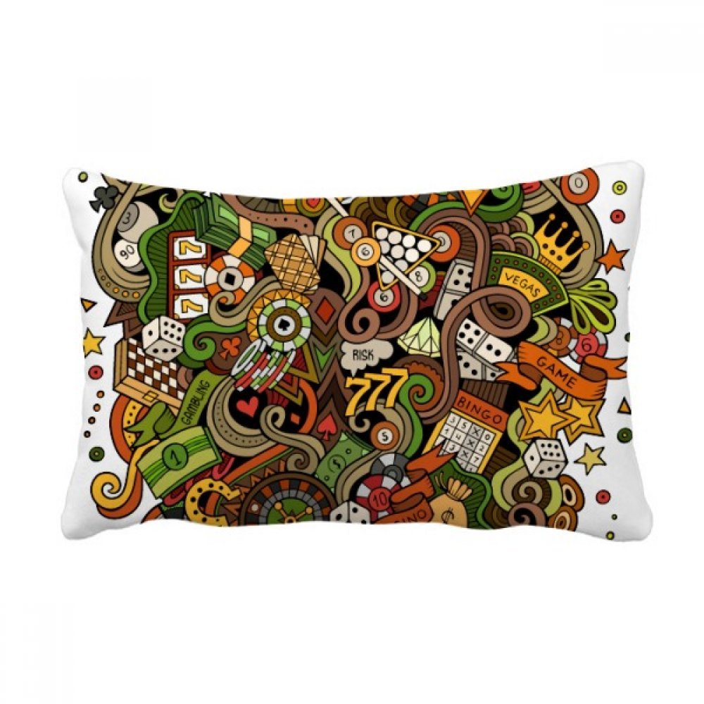 Coussin de casino poker rectangulaire 40x60 cm multicolore pour decoration canape salon