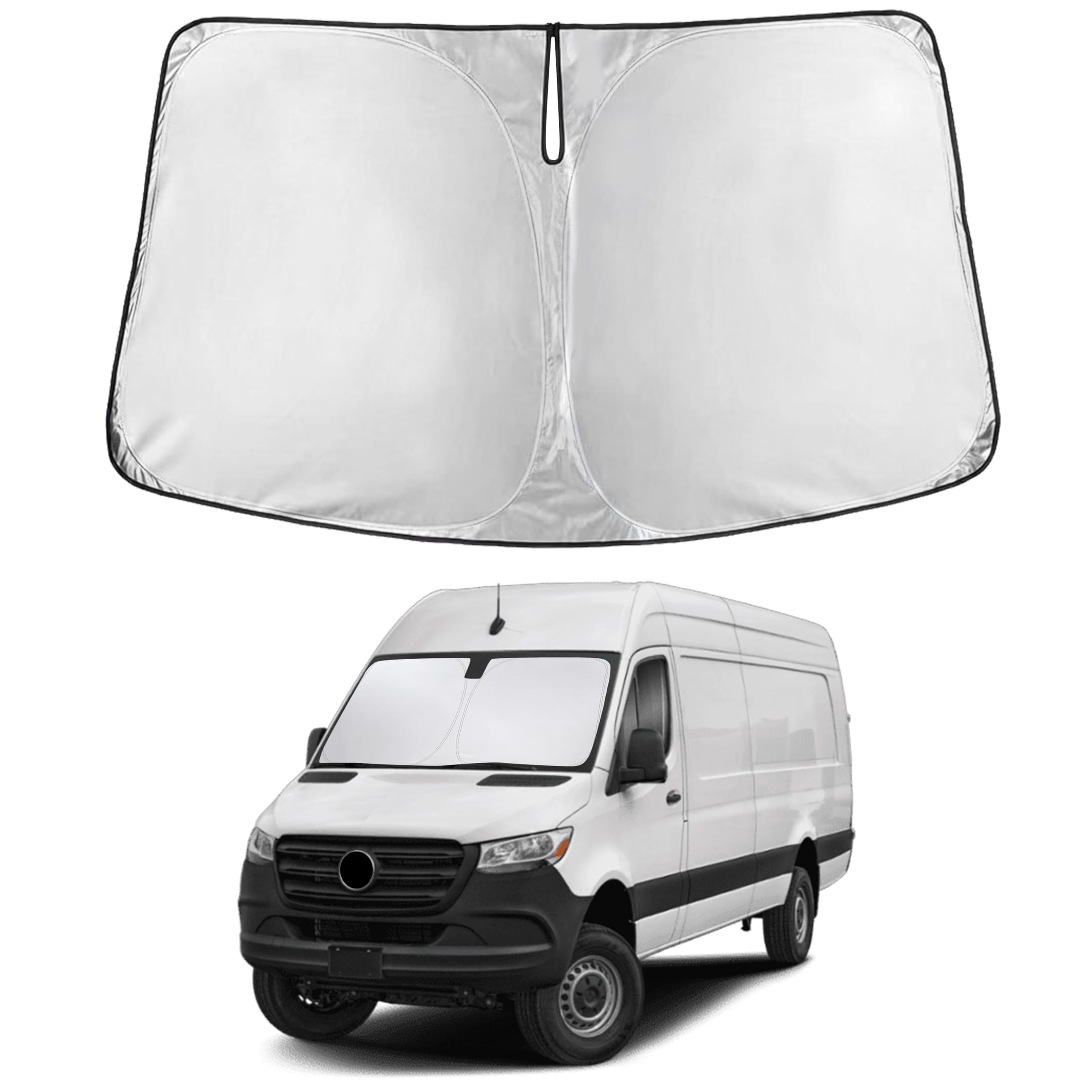 EcoNour Windshield Sun Shade for Frieghtliner/Mercedes Sprinter 2007-2026 | Sun Visor for Front Windshield & Window Sun Shade Cover, UV Heat Protector, Car Accessories Mercedes Benz Sprinter 2007-2026
