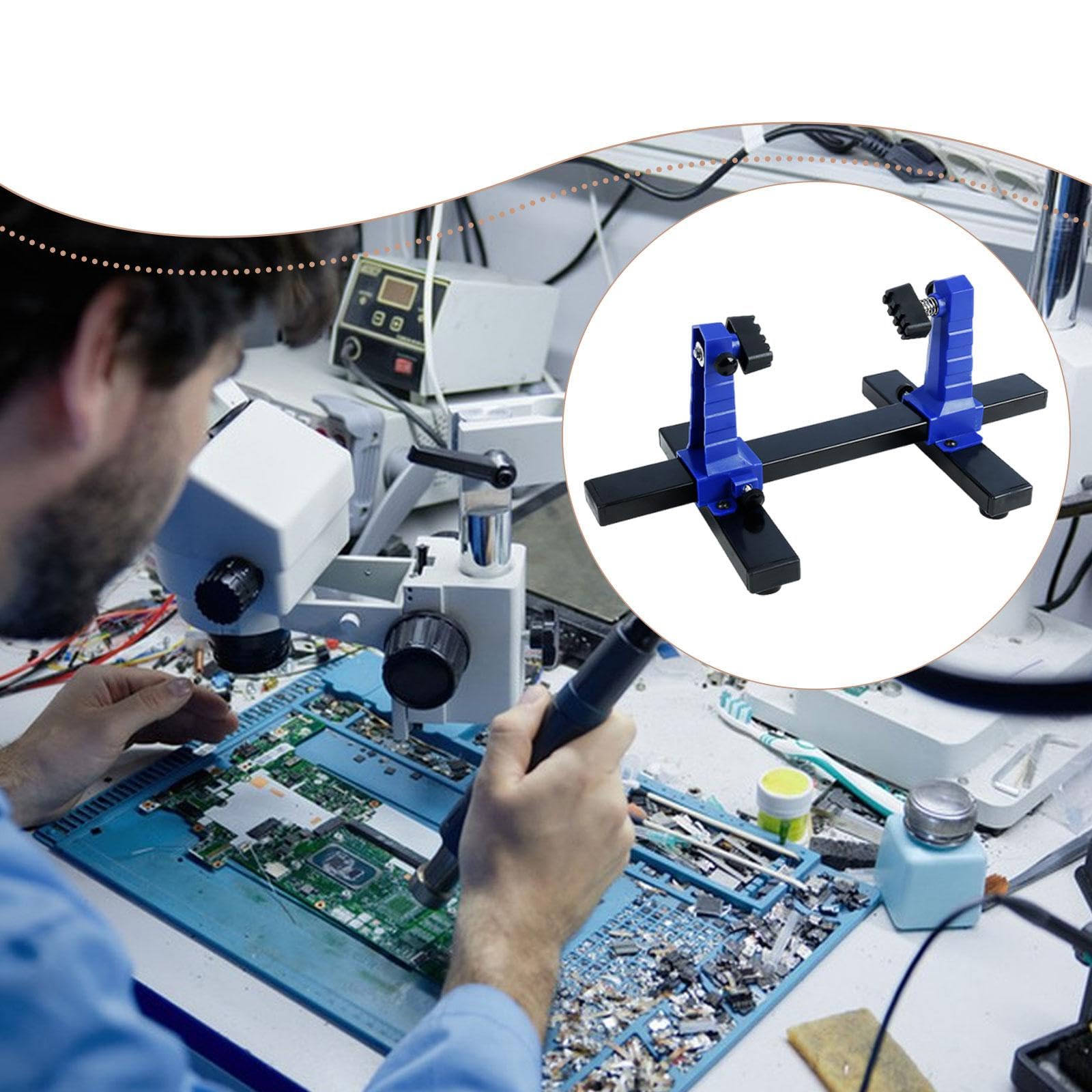 Oshhni Soporte de placa de circuito con clip de fijación ajustable, soporte flexible para soldadura de PCB, de PCB de 0 a 200 mm con rotación de
