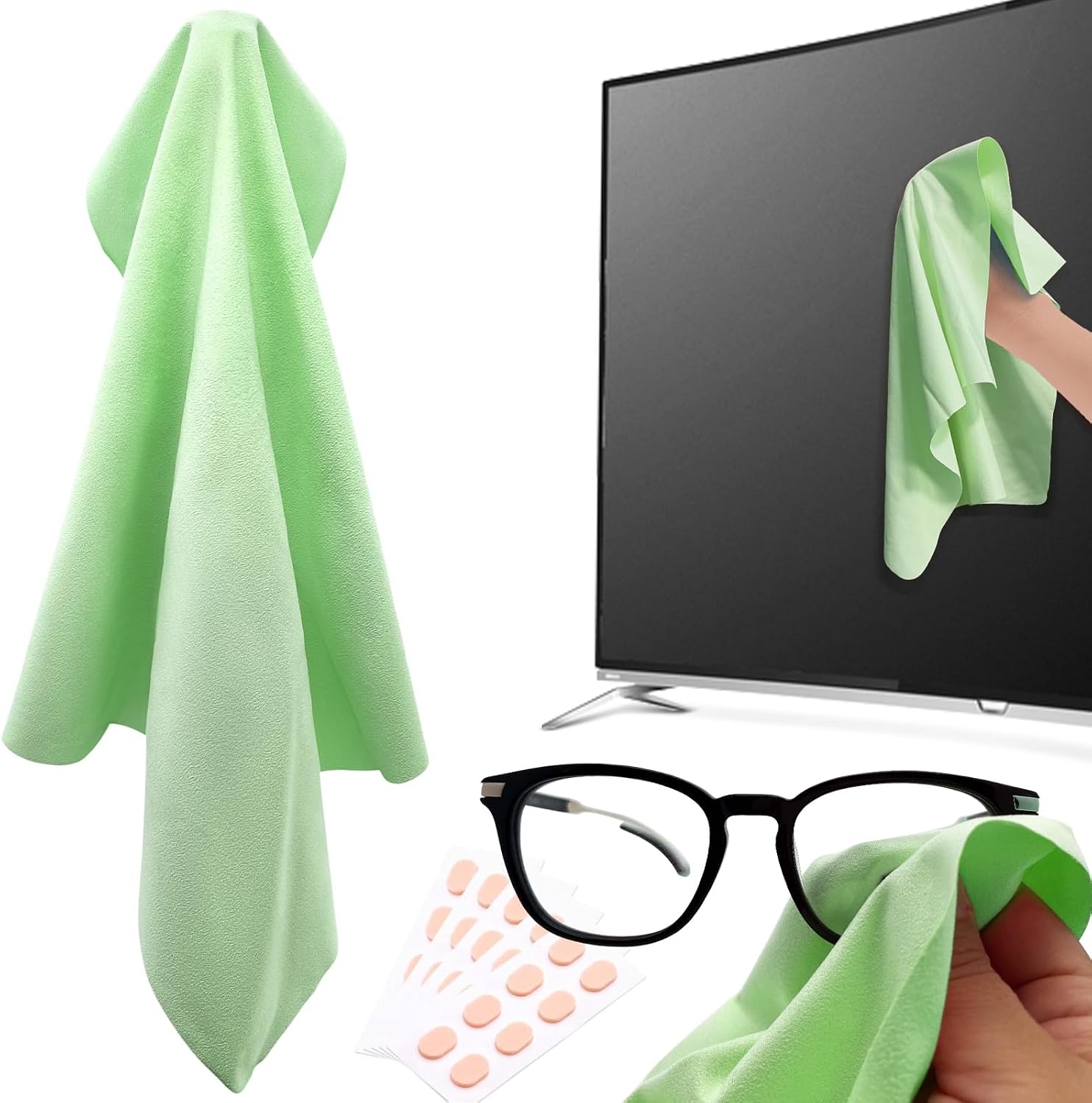Microfiber Cleaning Cloth Ultra Soft Lint Free Streak Free for Glasses Phone Camera Lens Computer Monitor TV Electronics - Blue