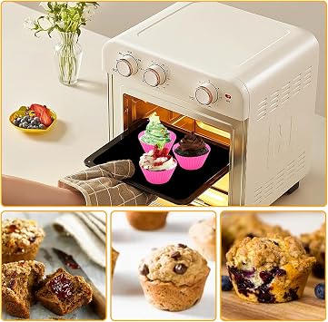 ASelected 27pcs Silicone Cupcake Box - Reusable Muffin Box with 9 Color Non-Stick Silicone Molds - Dishwasher Safe