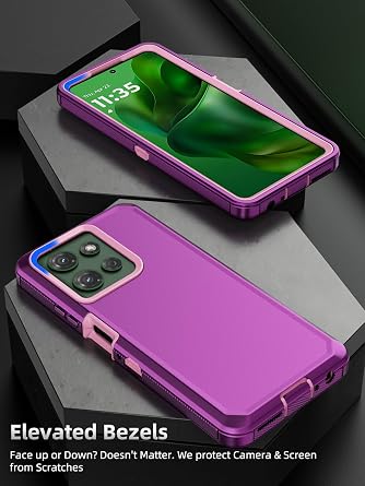 Jiunai for Moto G Power 2025 Case Power 2026 Case Rugged Heavy Duty Purple