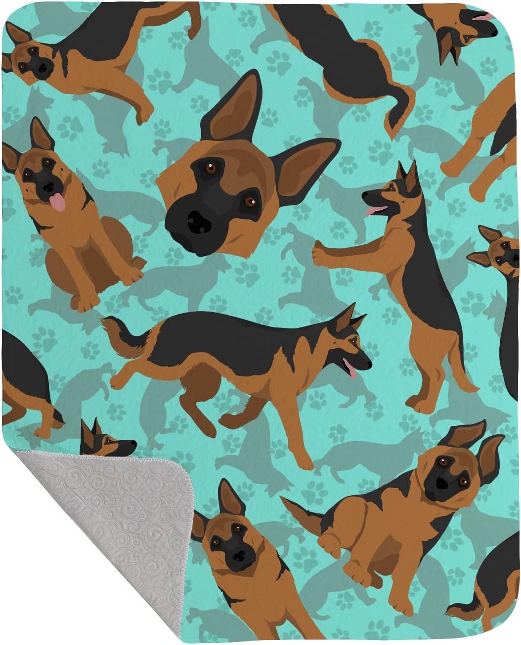 Caroline's Treasures MLM1010LQB German Shepherd Quilted Blanket 50x60 Artwork Pattern Quilted Throw Blanket for Bed, Couch, Sofa, Soft and Lightweight