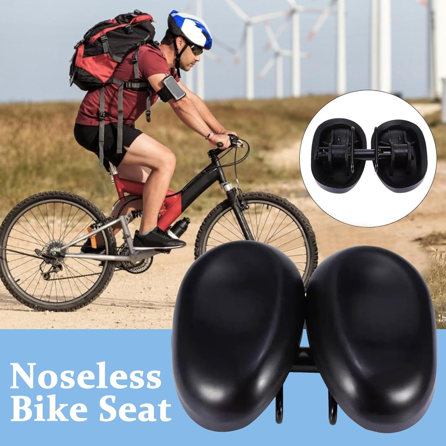 自転車クッション、調節可能な自転車サドルカバー | 衝撃吸収 交換用サドルパッド 乗馬アクセサリー レジャー 通勤 日常 エクササイ