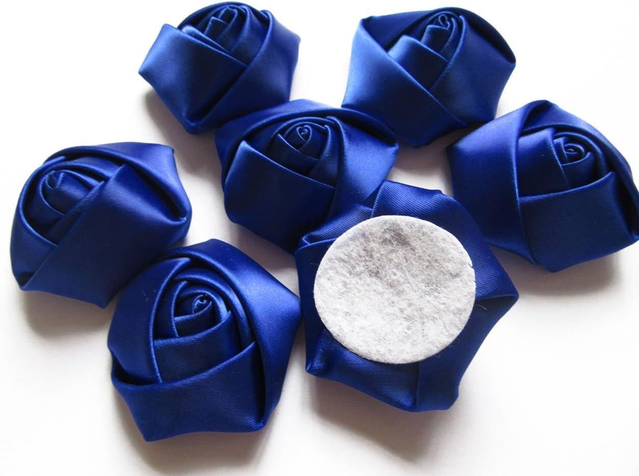YYCRAFT Pack of 30 Satin 4d Rose 1.5" Craft Wedding Bride-Royal
