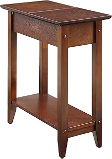 Convenience Concepts American Heritage Flip Top End Table with Shelf, Espresso