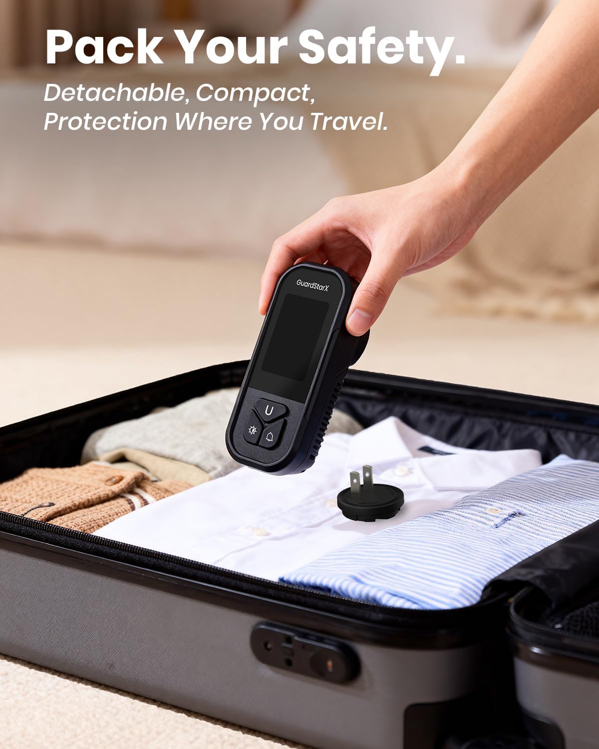 X-100E 4-in-1 Natural Gas Leak Detector & Carbon Monoxide Detectors Plug in, 180°Color Display, Portable Carbon Monoxide Detector for Travel, Gas & CO Detector for Home, RV, Hotel - Black - Image 5