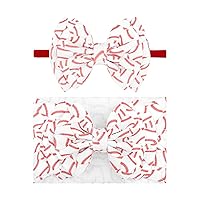 Vista 9 de YanJie Diadema para el 4 de julio – Diademas para bebé niña con lazo elástico de nailon multicolor impreso para niñas bebés