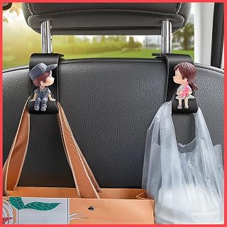 wolpin Love Couple Car Backseat Headrest Hook (Pack of 2) | Universal Hanger for Handbag Wallet Keys Grocery Bags | Durabl... Price In India
