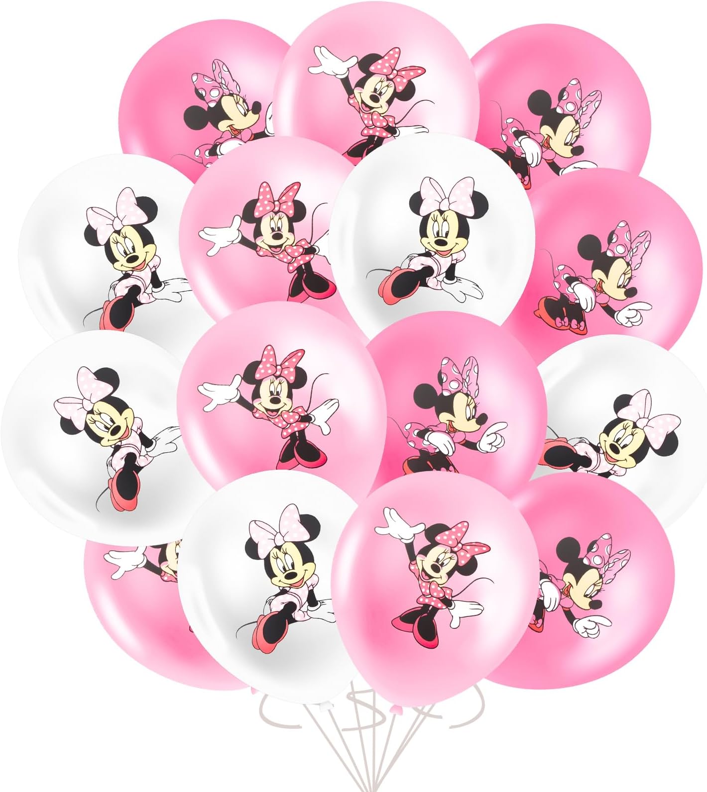 MNN Balloons 30PCS Minnie Latex Birthday Decoration Set, Kids Party Balloons