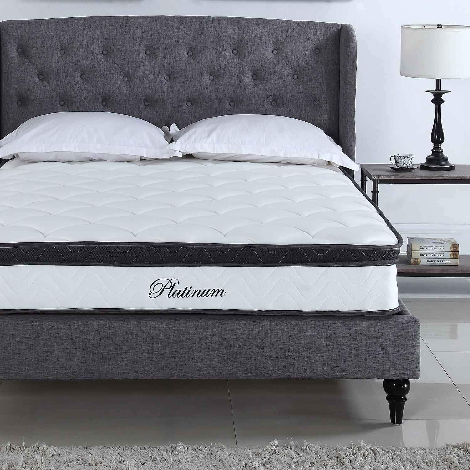 Twin Mattress 10 Inch Innerspring Pillow Top Mattress Hybrid Wave Memory Foam Mattress - Bed in a Box, CertiPUR-US Certified, (Model: ),White