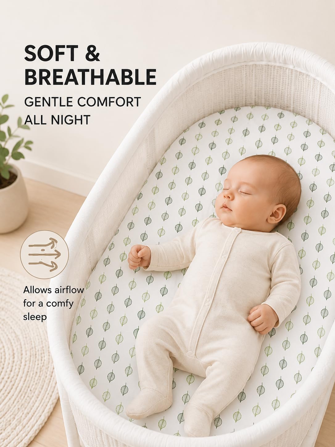 Juego de sábanas de muselina para bebé para niños y niñas, paquete de 3 unidades, funda de cama ajustable universal de algodón orgánico para colchón ovalado, reloj de arena y rectangular, sábanas