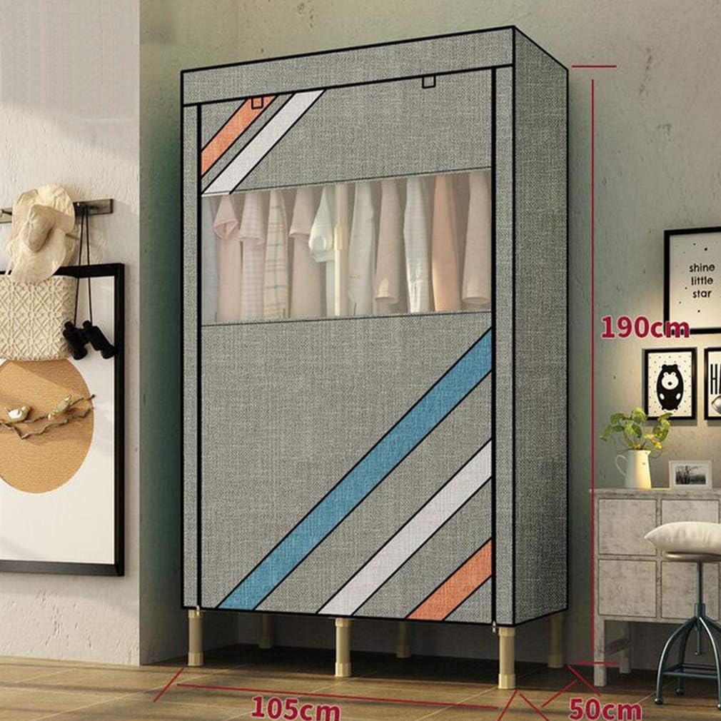 Cloth Wardrobe Clothes Closet, Portable Closet Wardrobe Storage Closet Standing Closet Fabric Cabinet Portable Wardrobe,B_105*50 * 190CM