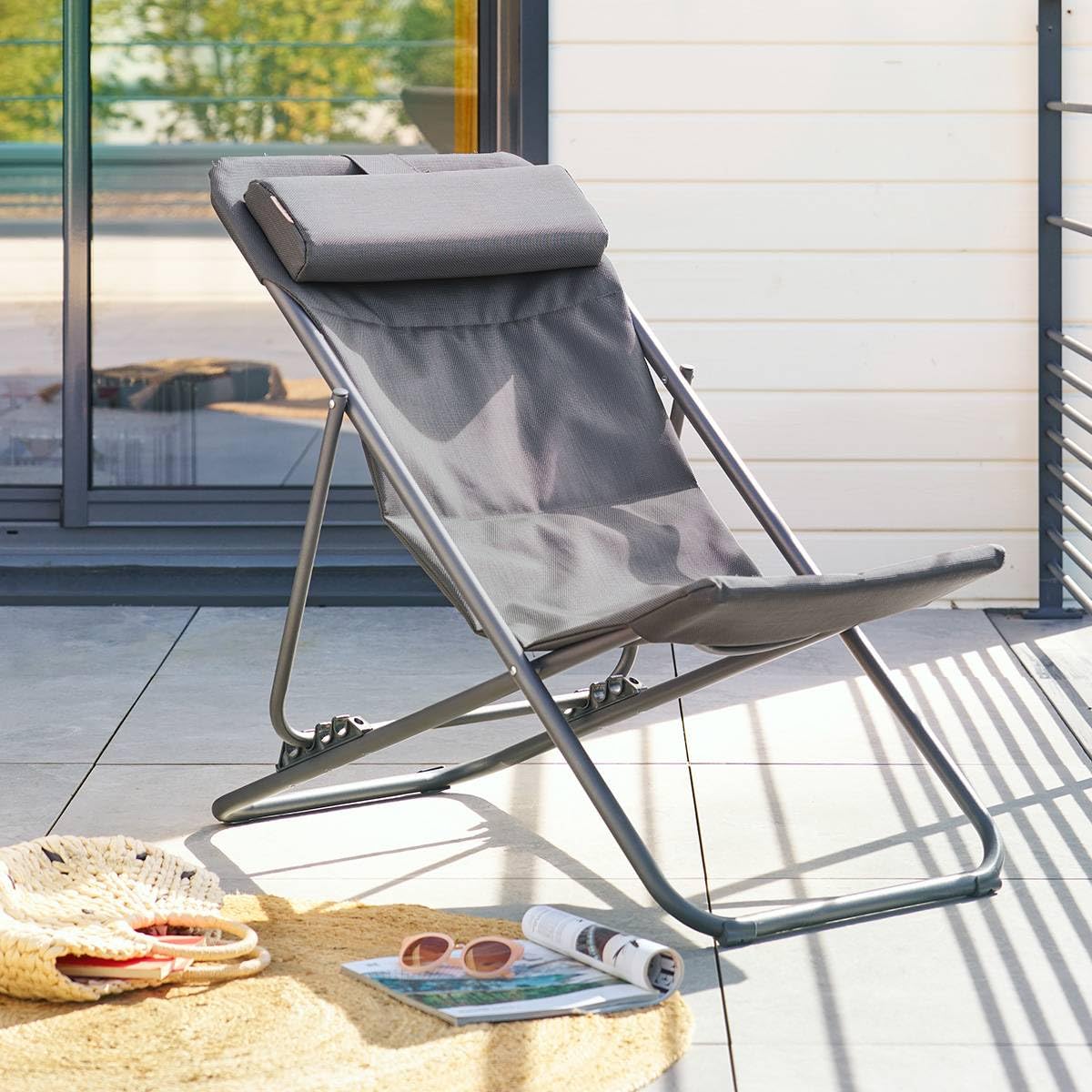 HESPERIDE - Chilienne de Jardin empilable Pliable mirael Gris Graphite