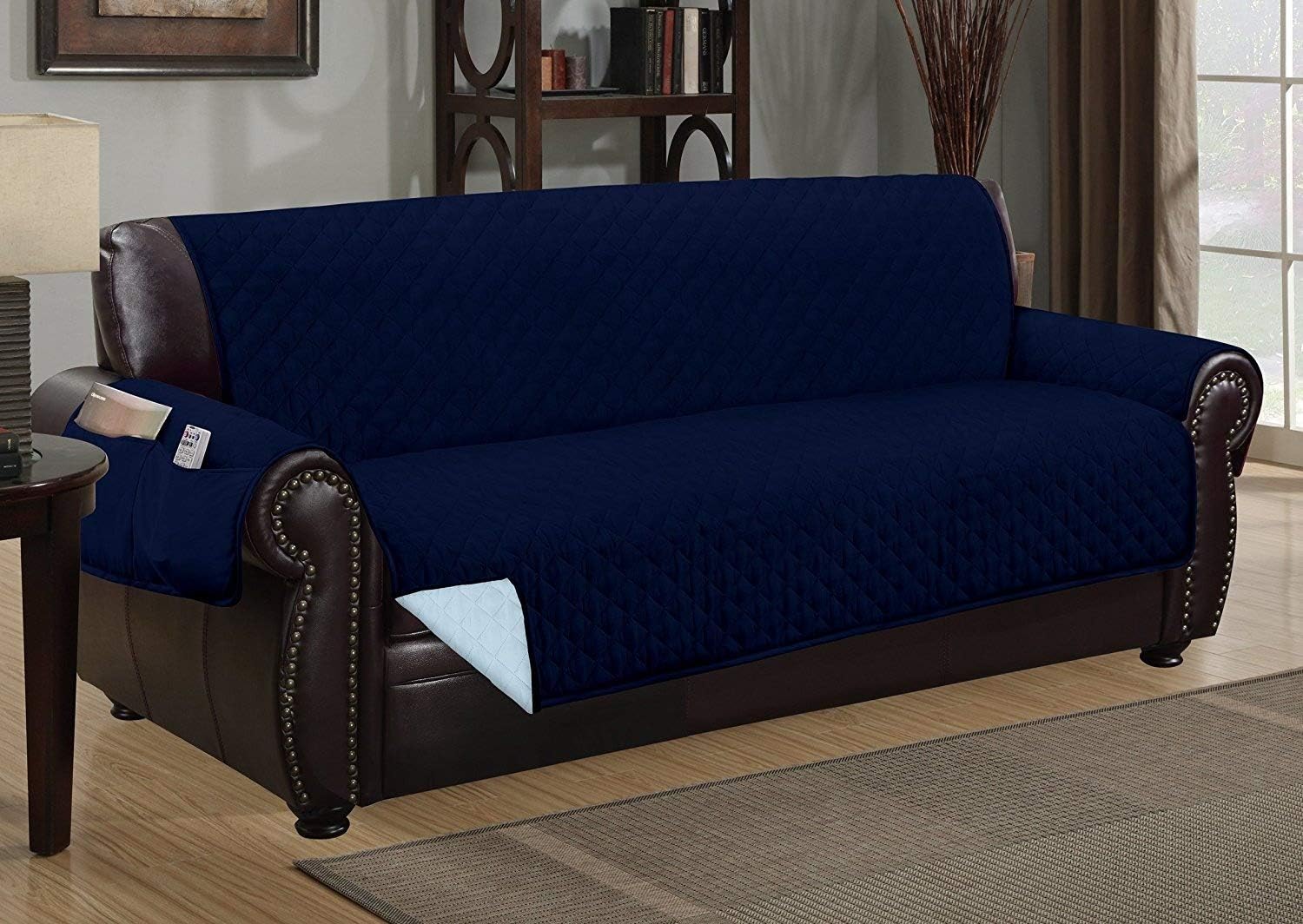 Sofa Guard Deluxe Reversible Sofa Furniture Protector, Blue / Light Blue