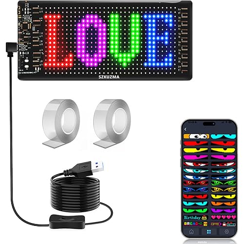 Programmable LED Sign Flexible Matrix Panel (7" x 3" - Mini/Car & Desk)