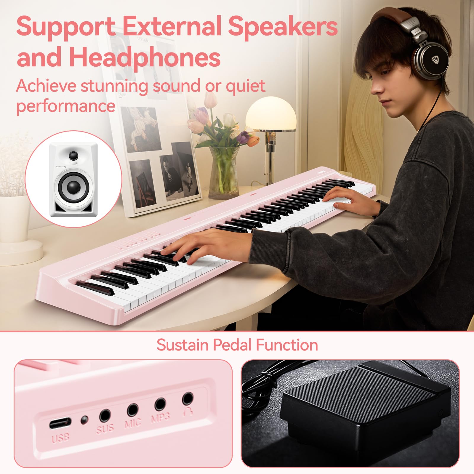 Portable Piano Keyboard Foldable: Portable Keyboard Piano 88 keys Semi-Weighted keyboard with MIDI Bluetooth TERENCE Electric Folding Piano Kit for Adult Toddler Kids