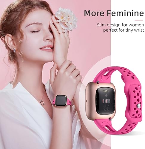 Miniatura 3 de Odbeai Paquete de 4 bandas deportivas delgadas compatibles con Fitbit Versa2 LiteSE para mujeres y hombres, correa de repuesto delgada y