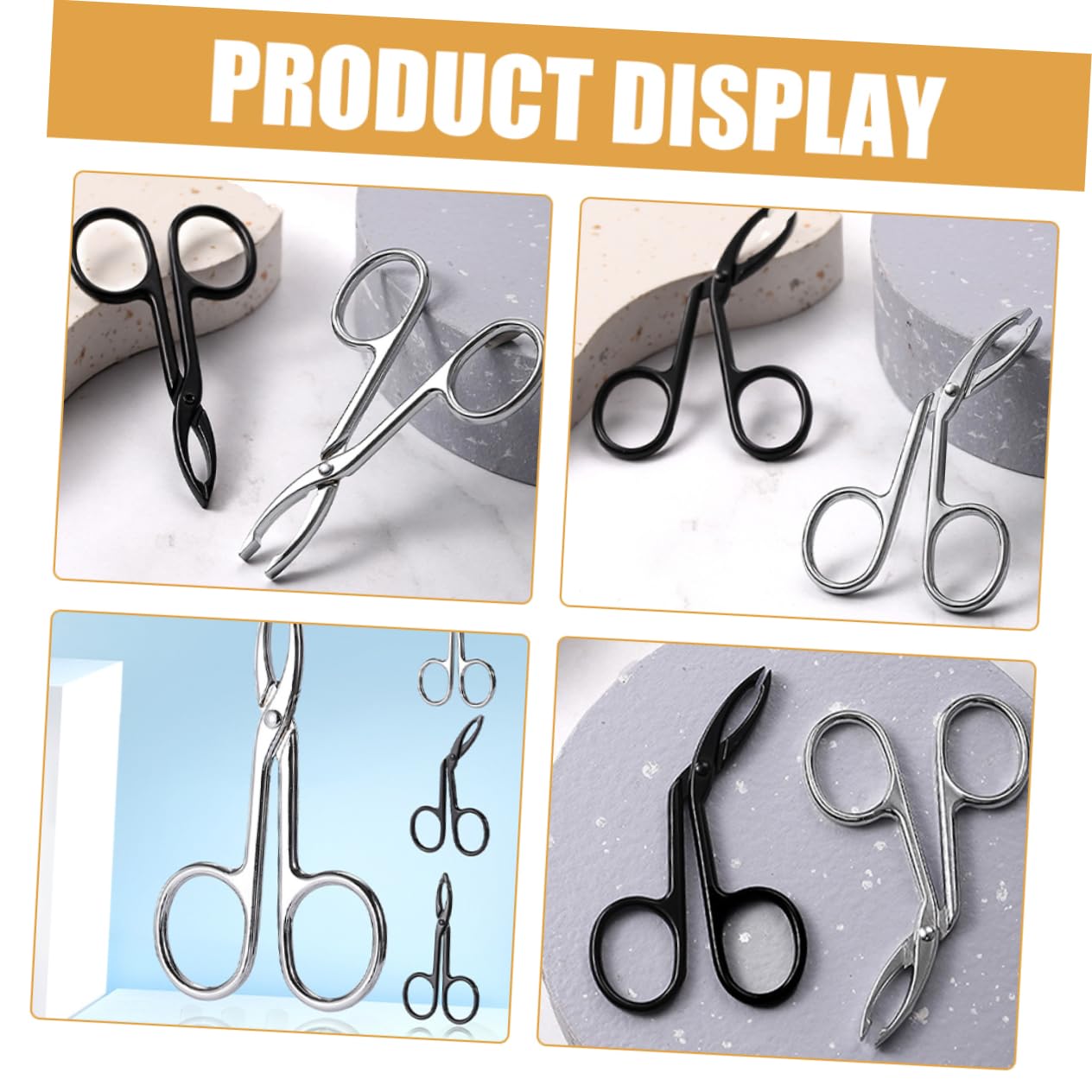 VICASKY 4 Set Pinzettper Sopracciglia Acciaio Inossidabile Pinzettper Sopracciglia Con Design E Dritto Strumenti Portatili Per Donne Per Rimuovere 4 Pezzi*4