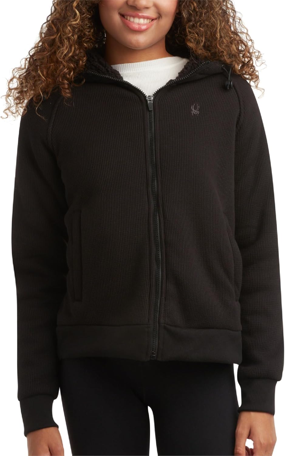 Spyder Womens Sherpa Fleece Jacket - Heavyweight Waffle Knit Hoodies for Women Warm Thermal Zip Up Womens Sweatshirt