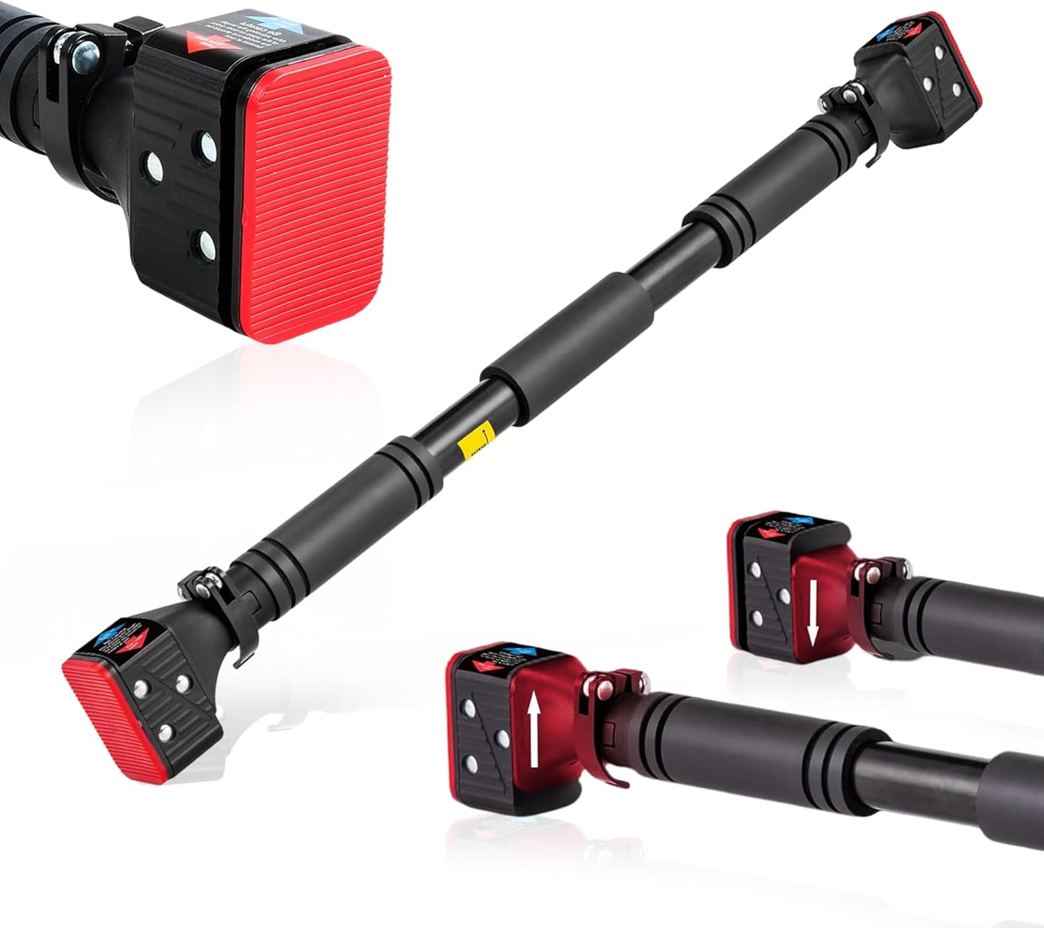 Adjustable Pull Up Bar for Doorway – No Screw Door Pull Up Bar Workout Equipment for Dips and Core Training – Non Slip, Portable Home Gym Exercise Equipment with Secure Lock System