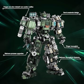 HIGH GODO Transforming Mecha Robot Building Blocks, 1403 PCS Hardcore Industrial-Style Technology Robot Model, Cool Robots Gift for Adult Collector Teen