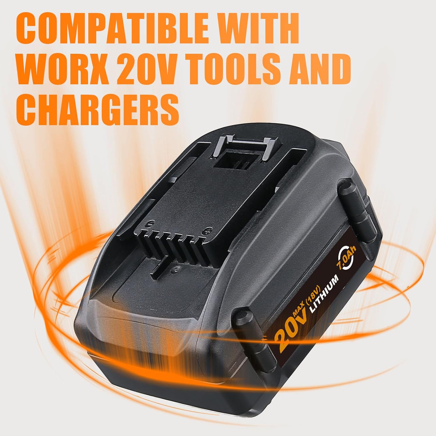 FERRYBOAT 2 Pack 7.0Ah Replacement for Worx 20V Lithium Battery Compatible with Worx WA3575 WA3012 WA3525 WA3520 WA3578 and 20V Cordless Tools