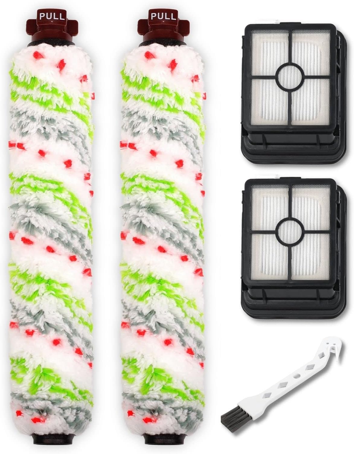 Replacements Part Compatible with BISSELL CrossWave Wet Dry Vacuum, CrossWave PET PRO and CrossWave Cordless Accessories (2 Multi-Surface Pet Brush Rolls+2 Filters)