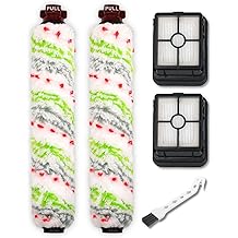 Replacements Part Compatible with BISSELL CrossWave Wet Dry Vacuum, CrossWave PET PRO and CrossWave Cordless Accessories (2 Multi-Surface Pet Brush Rolls+2 Filters)