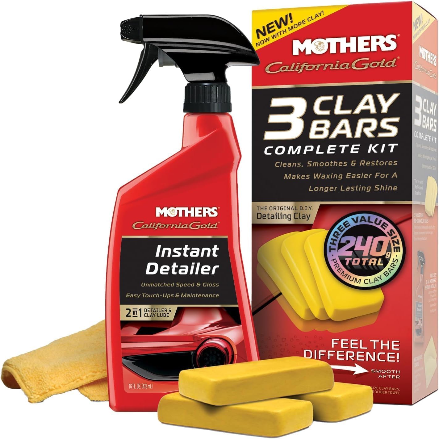 Mothers 07240-6 California Gold Clay Bar System, (Pack of 6)