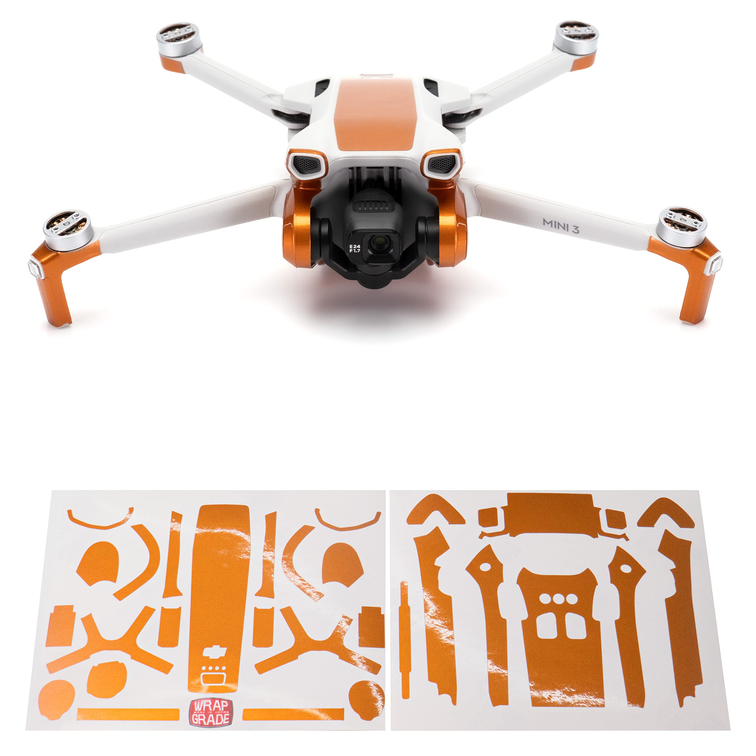 WRAPGRADE Skin Stickers Compatible with DJI Mini 3 | Accent Color (BUTTERFLY COPPER)