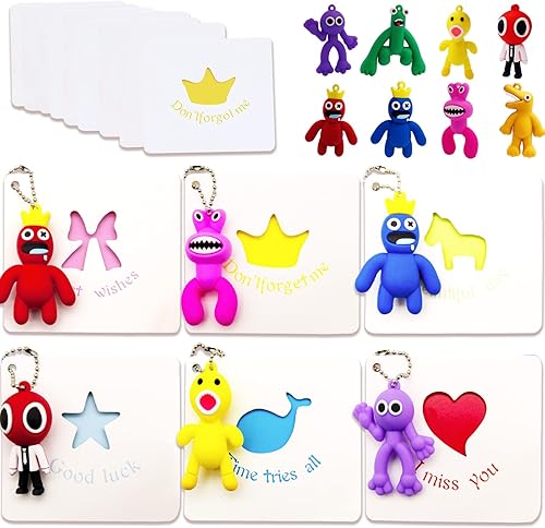 EsNcFox 24 tarjetas de San Valentín para niños tarjetas de llavero de amigos arcoíris a granel divertidas tarjetas de intercambio de San Valentín