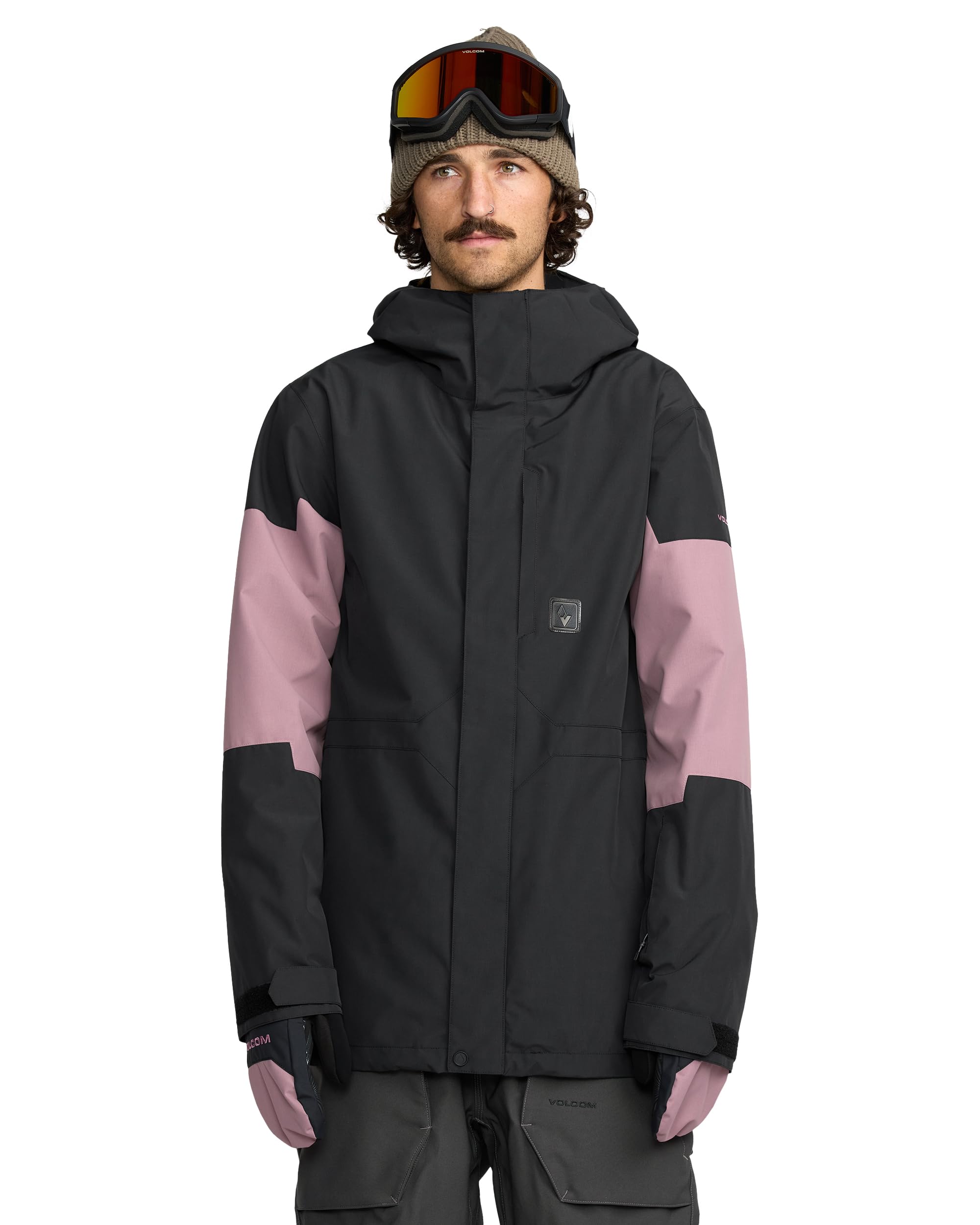 Photo 1 of Volcom Men's Primry Recycled Insulated Snowboard Jacket – 10k Waterproof Ski Jacket, Sealed Seams, Pale Mauve, X-Large