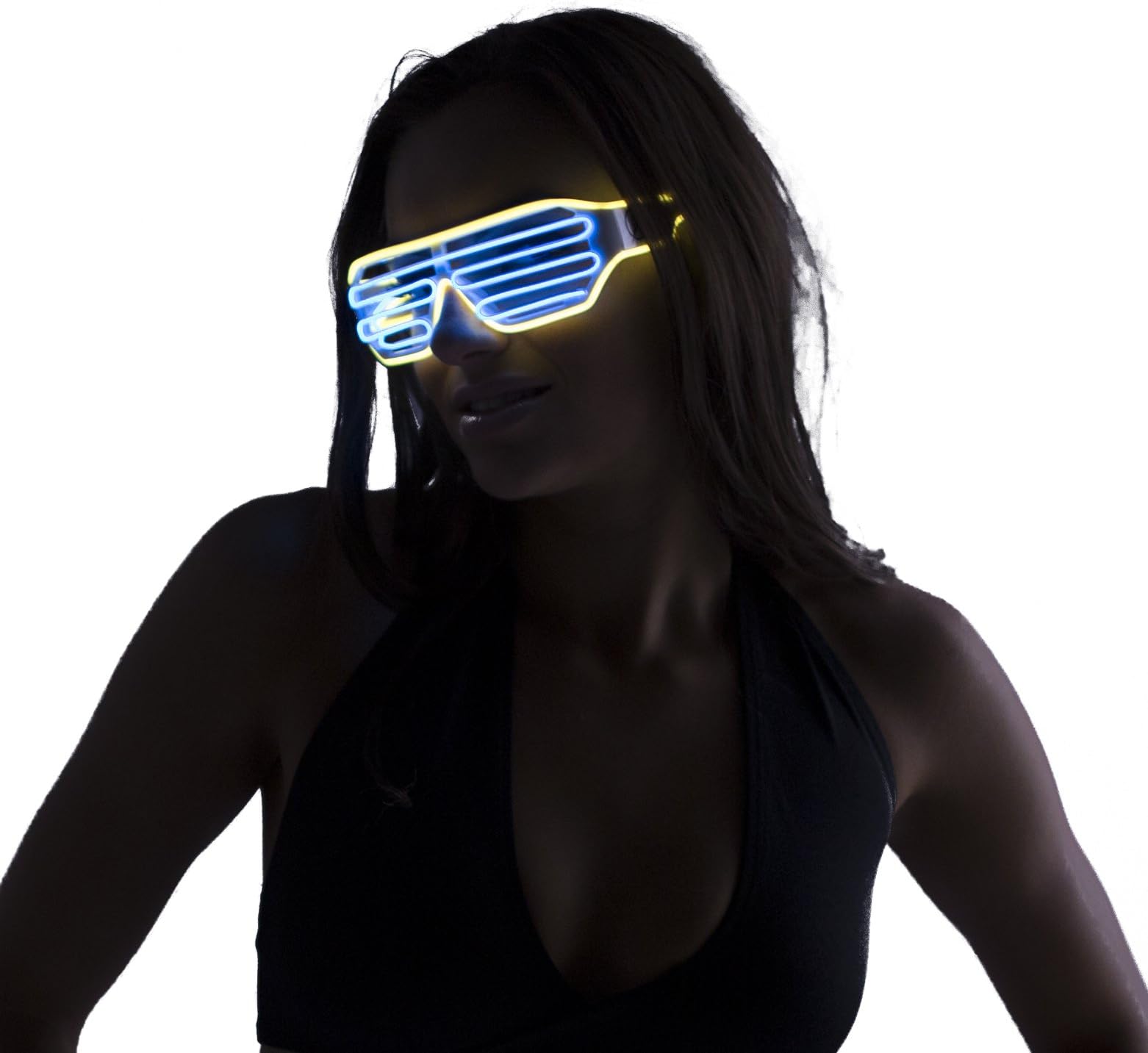 Light Up Shutter Glasses El Wire Glasses as seen on The Today Show (Yellow Blue)