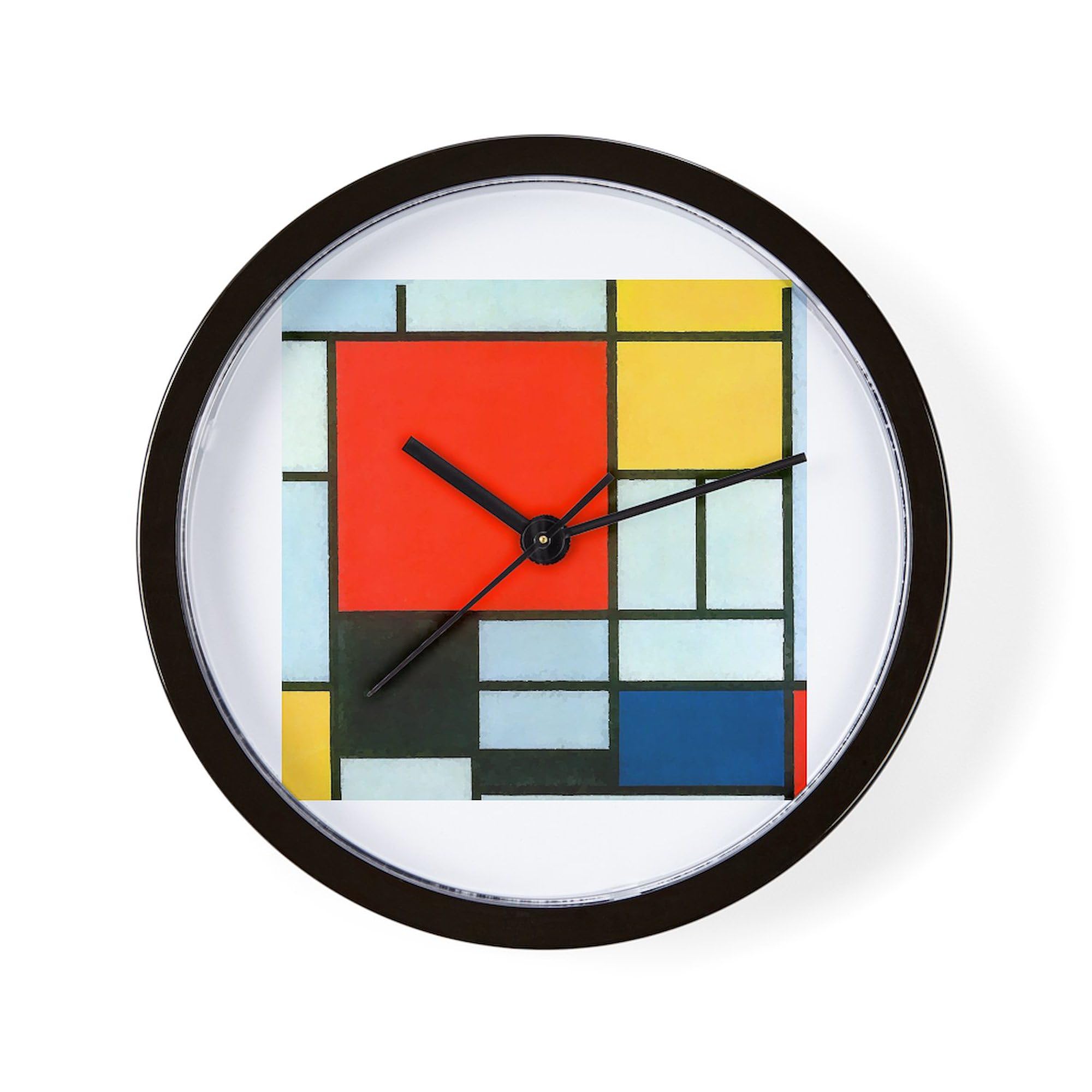 CafePress Piet Mondrian Composition 10" Wall Clock for Livingroom, Kitchen, or Office