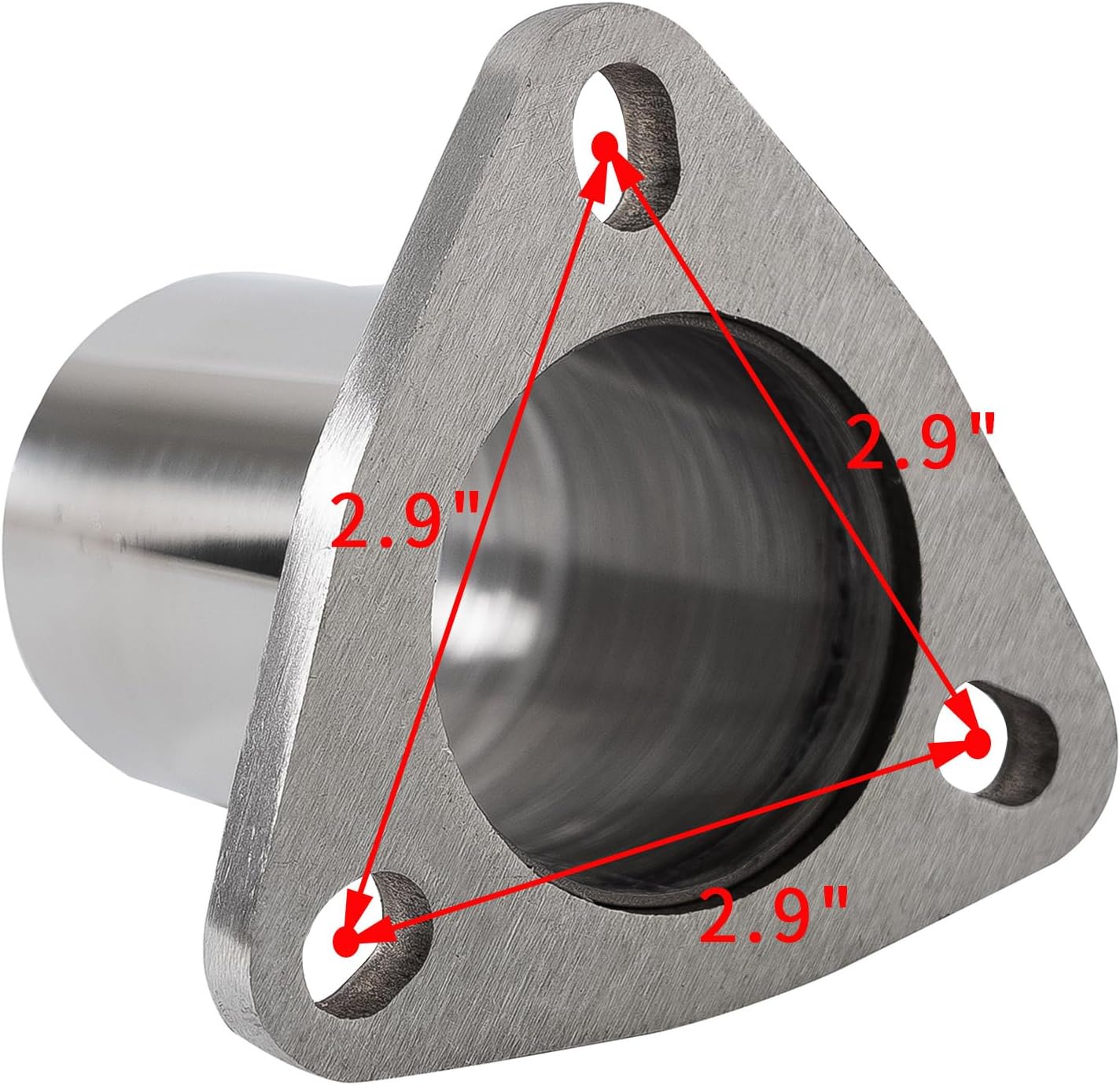 Universal Semi Direct Fit Exhaust Converter Pipe 2"OD 3-Bolt Flange Repair Kit，T304 Stainless Steel, exhaust flange repair,weld on exhaust flange