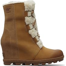 Sorel Womens Joan Of Arctic Wedge II Shearling Closed Toe Leather Boots - Camel Brown - 10.5