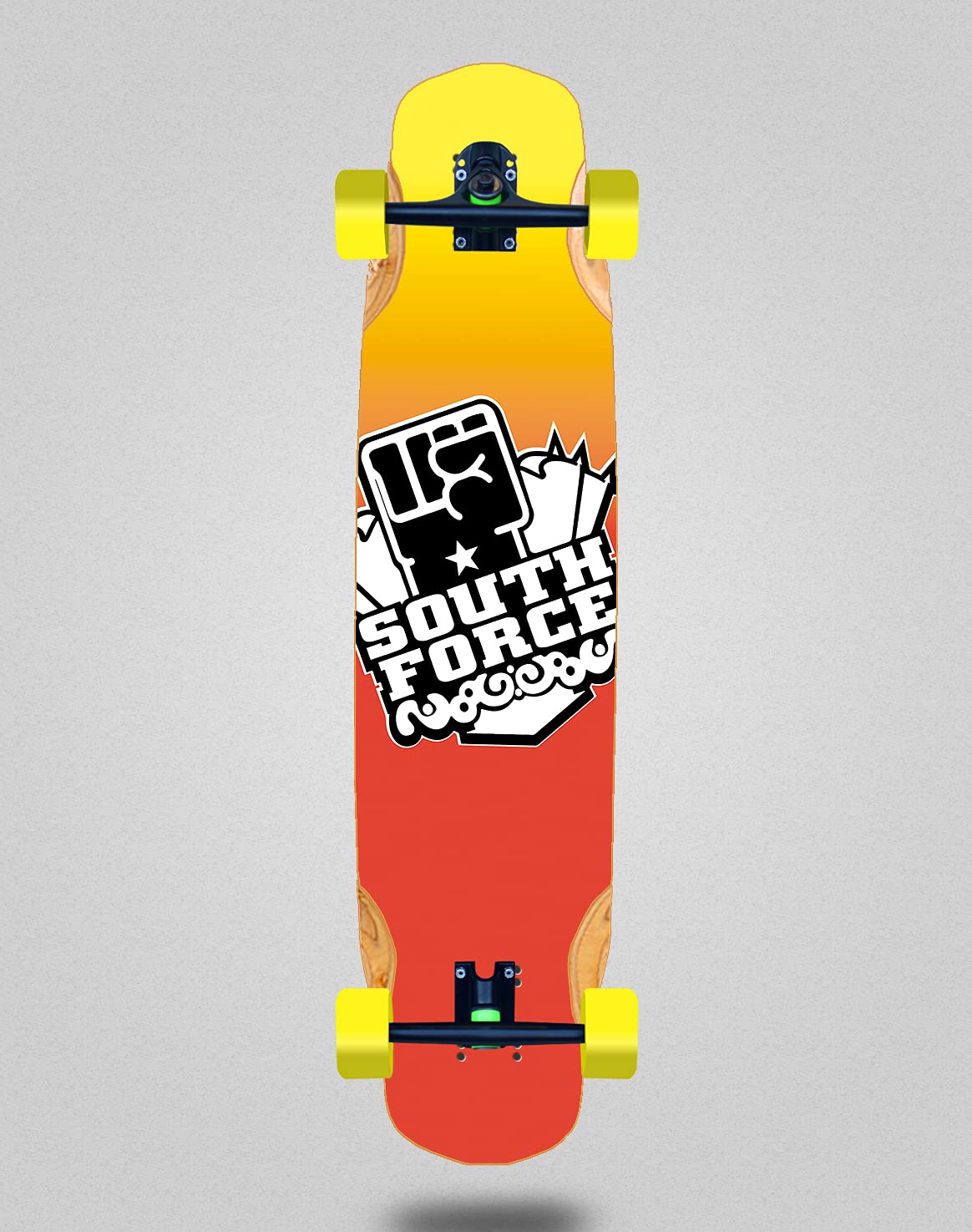 South force Skate Skateboard Longboard Complete Mix Bamboo 38x8.45 Logo Fire