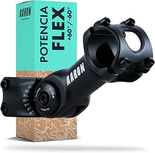 AARON Flex Bike Stem - Potencia de manillar ajustable en altura - potencia para una postura sentada ergonómica - elevador de manillar de bicicleta adecuado para bicicleta de trekking, de ciudad, negro
