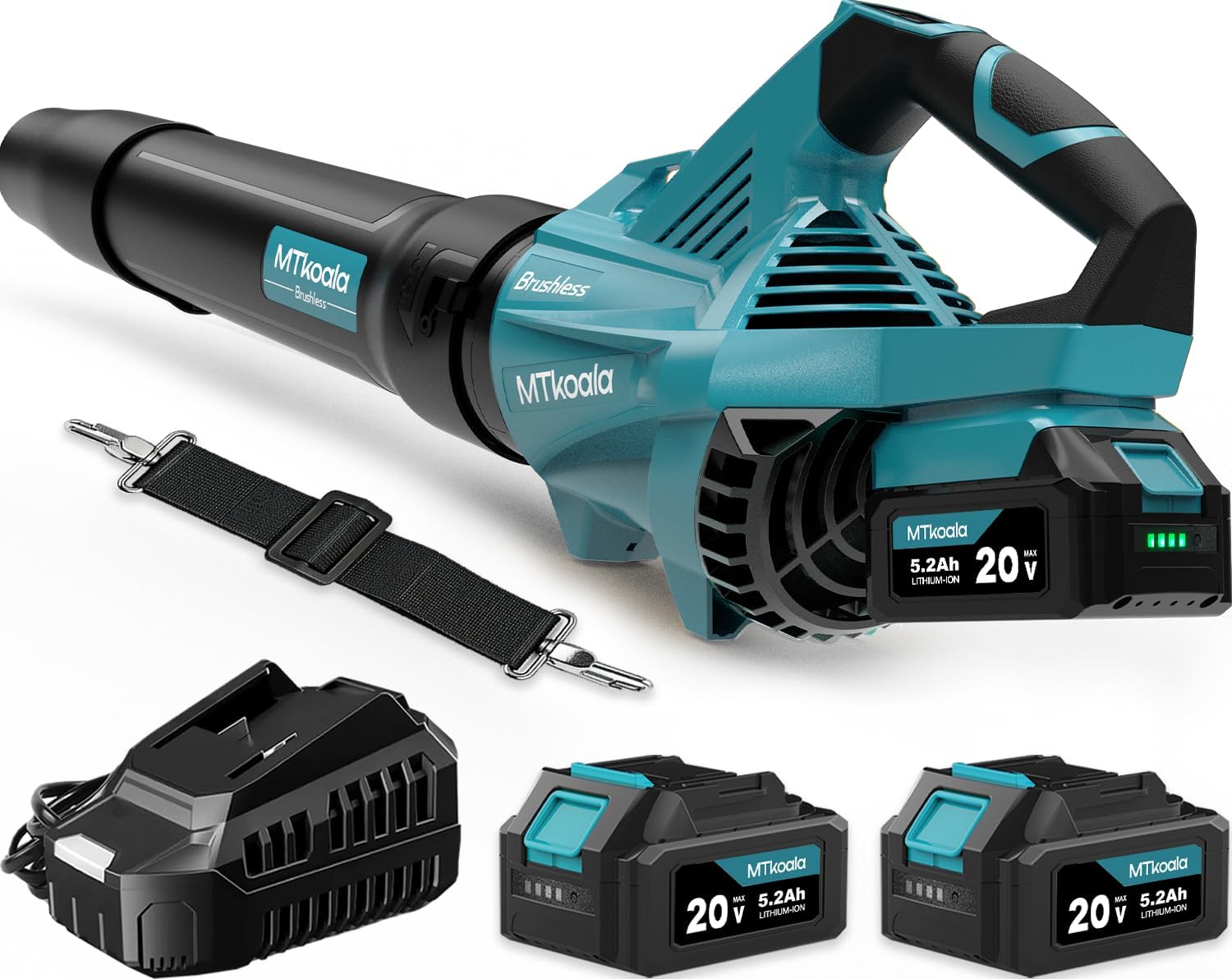 MTkoala Leaf Blower Cordless, 280CFM 90MPH Leaf Blower Handheld Electric Blower for Lawn Care, Yard, Dust & Snow (Yellow)