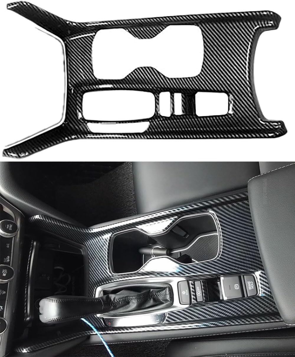 Car Accessories Fit for Honda Accord 10th Gen 2018-2022 ABS（carbon fiber）Inner Style Gear Shift Frame Console Panel Trims Cover Cup Holder Decor Decal Trim 1PC Not Fit Hybrid (With gear lever