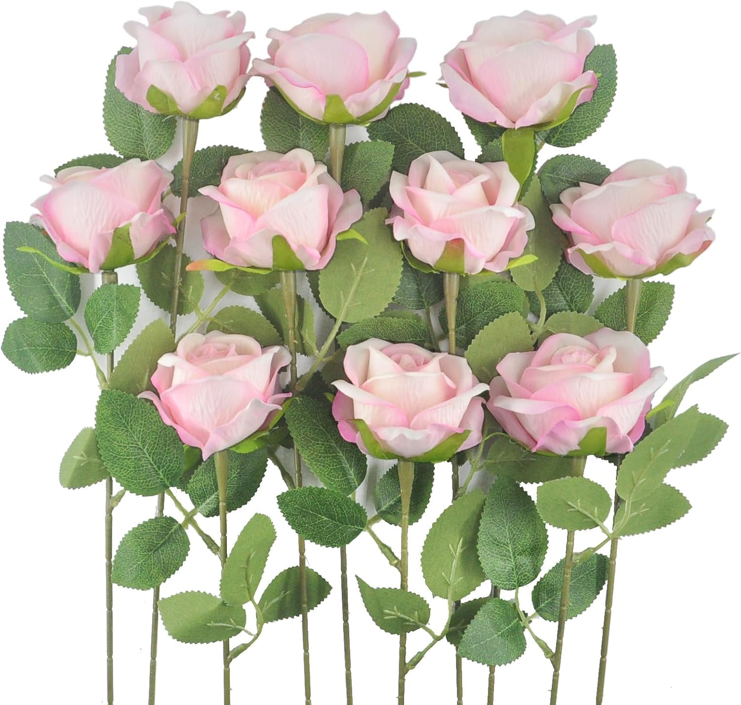 Dekorly Artificial Silk Rose Bouquet - 10 Long Stem Flowers -10 Dekorly Artificial Silk Rose Bouquet - 10 Long Stem Flowers -10