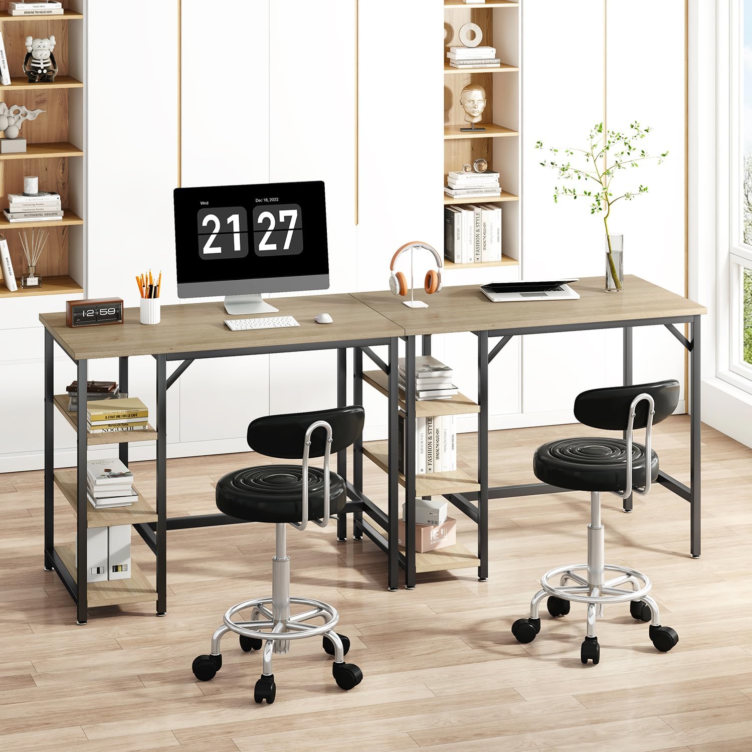 IBUYKE 40”H Bar Table with 3 Storage Shelves, High Dining Table for Kitchen, Counter Table, Industrial Standing Computer Desk UTMJ054Y