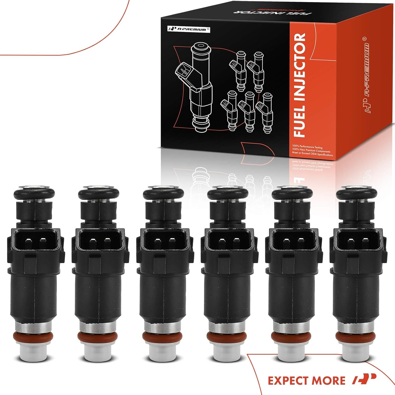 A-Premium Set of 6 Fuel Injectors Compatible with Honda Pilot 2012 2013 2014 2015, 3.5L, Replace# 16450RN0A01
