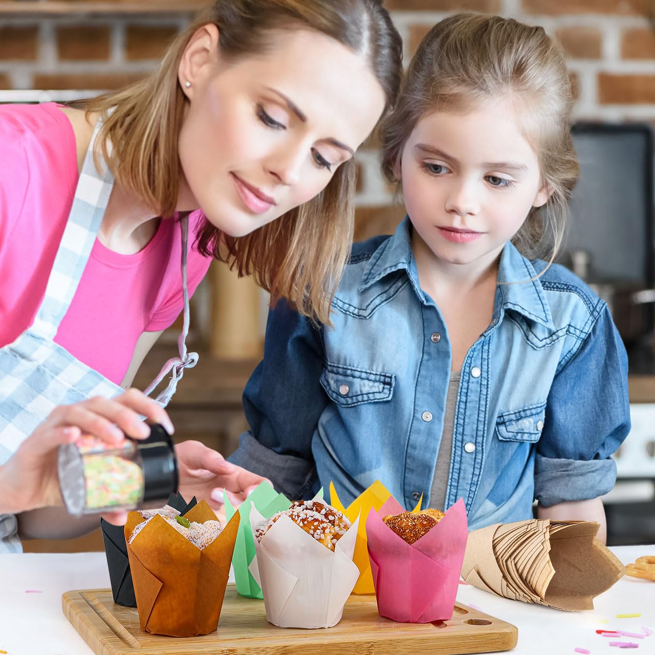 180 Stück Schneeflocken-Tulpen-Cupcake-Förmchen – Backförmchen Für Weihnachten, Geburtstag, Party, Ofenfest & Lebensmittelecht