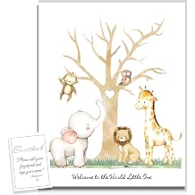 Tree Guestbook Alternative Fingerprint Poster Tree Animals