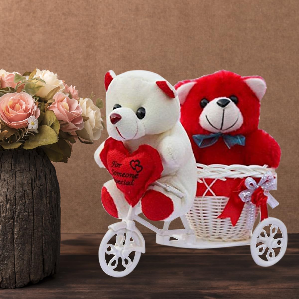 SKYTRENDS Valentine Couple Gifts Teddy Bear Basket Cycle Gifts for Girlfriend, Wife Birthday Gifts for Valentine Gifts Hamper TeddyCouple Gifts Combo-01 (COLOUR1) (B0CRVG5HRT) Amazon Price History, Amazon Price Tracker