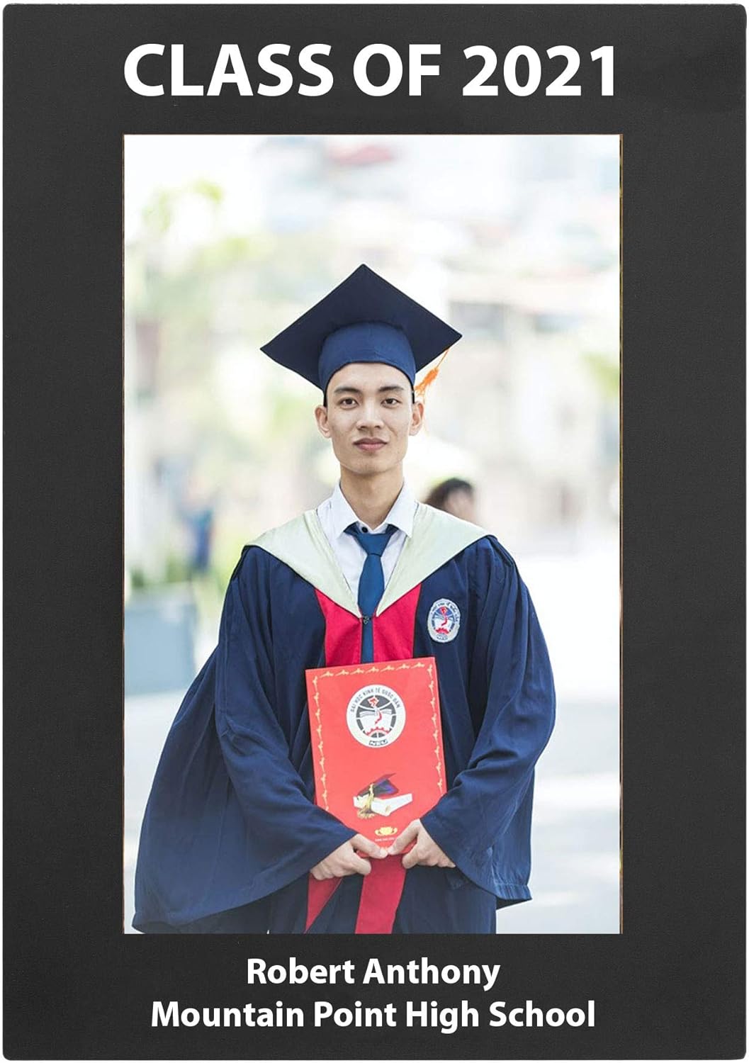 CustomGiftsNow Congratulations Graduate Class 2021 2022 2023 - Aluminum Hanging/Tabletop Remembrance Celebration Memory Photo Picture Frame